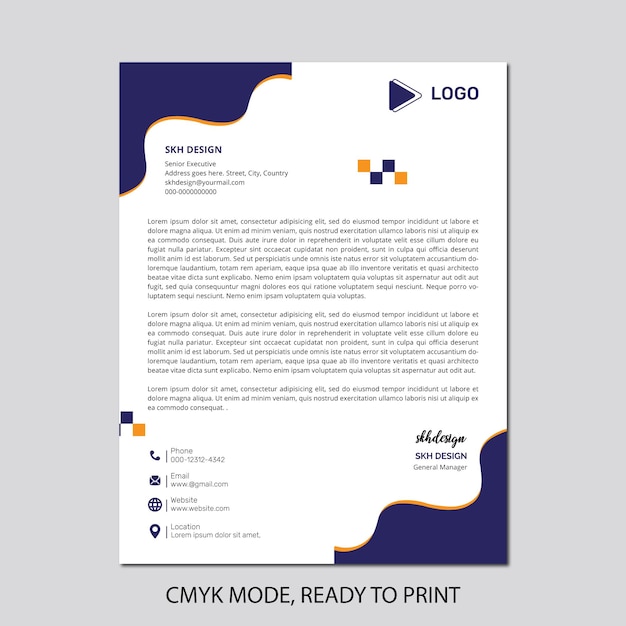 Modelo de design de papel timbrado de empresa de negócios moderno