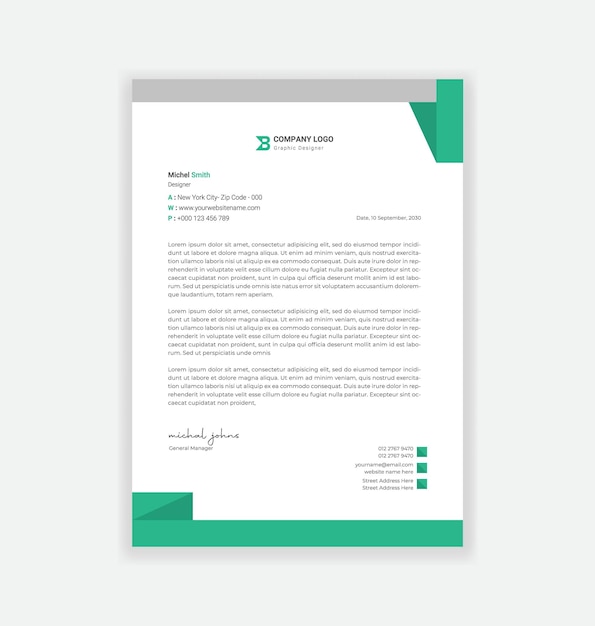 modelo de design de papel timbrado empresarial moderno