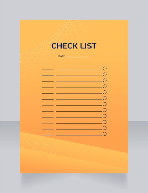 Modelo de design de planilha de lista de verificação
