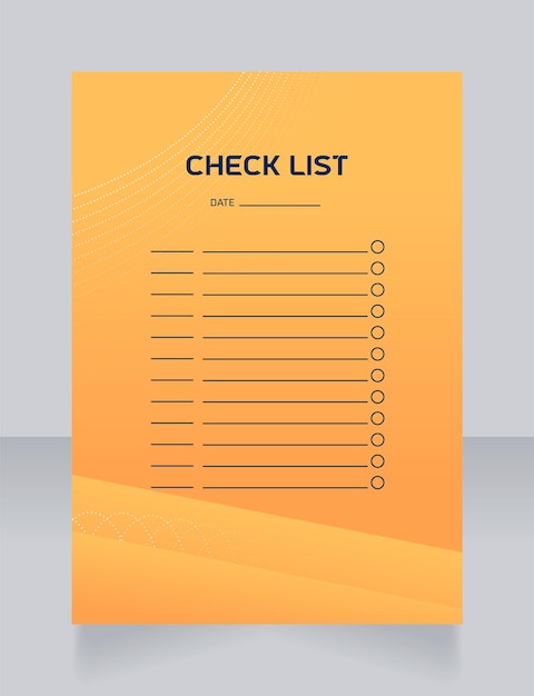 Vetor modelo de design de planilha de lista de verificação
