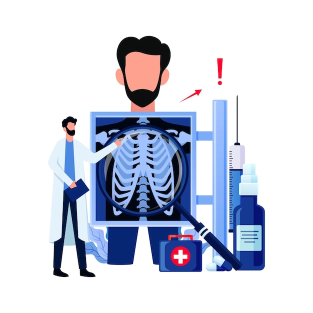 Vetor modelo de design de plano de fundo de ilustração do dia mundial da radiologia