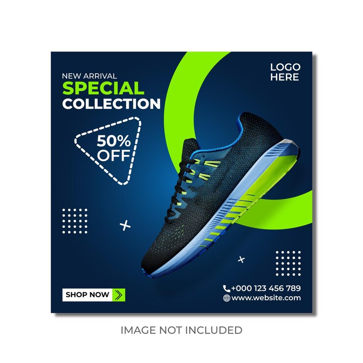 Modelo de design de postagem de instagram de mídia social de sapatos