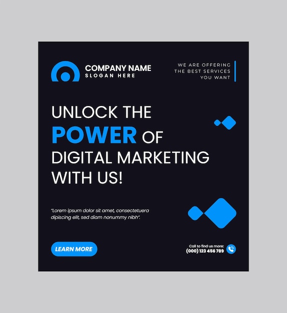 Modelo de design de postagem de marketing digital