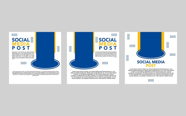 Vetor modelo de design de postagem de mídia social azul e branca para promoção