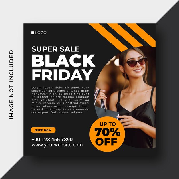 Modelo de design de postagem de mídia social criativa de Black Friday