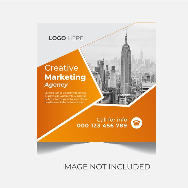 Modelo de design de postagem de mídia social de agência de marketing digital criativo vetorial ou agência de marketing