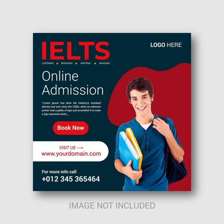 Modelo de design de postagem de mídia social de aulas de inglês