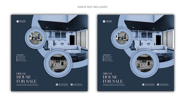 Modelo de design de postagem de mídia social de casa imobiliária moderna