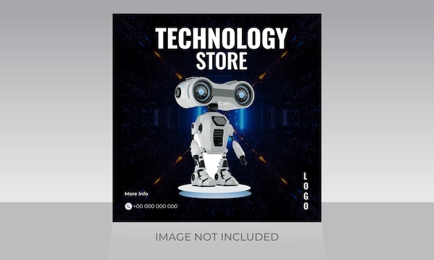 Modelo de design de postagem de mídia social de gadget de tecnologia