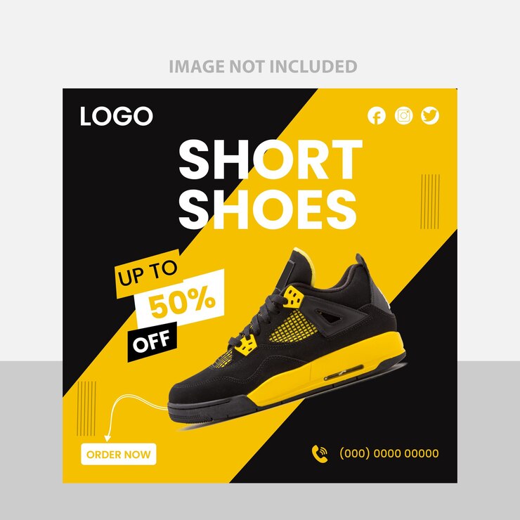 modelo de design de postagem de mídia social de sapatos curtos