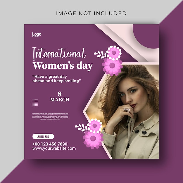 Modelo de design de postagem de mídia social do Dia Internacional da Mulher