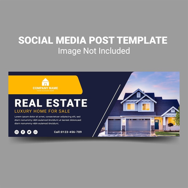 modelo de design de postagem de mídia social imobiliária criativa para o seu negócio