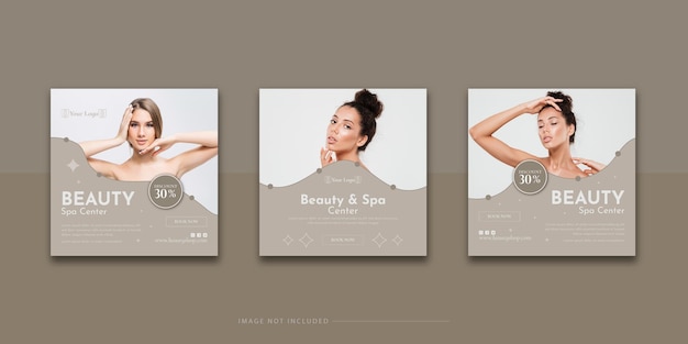 modelo de design de postagem do instagram de beleza e spa