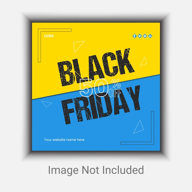 Vetor modelo de design de postagem em mídia social da black friday campanha de supervenda