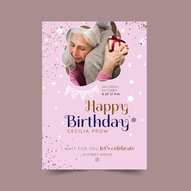 Modelo de design de pôster de aniversário