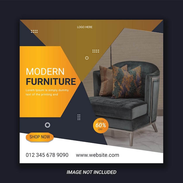 Modelo de design de pôster de móveis modernos corporativos para venda