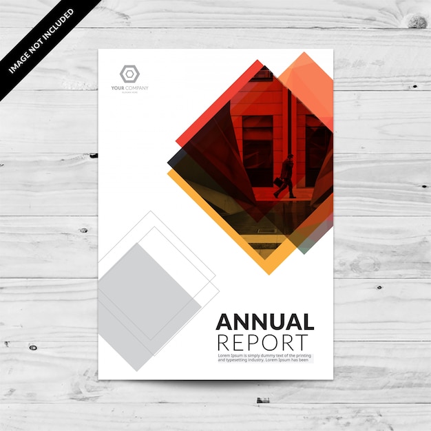 Modelo de design de relatório anual quadrado multicolorido