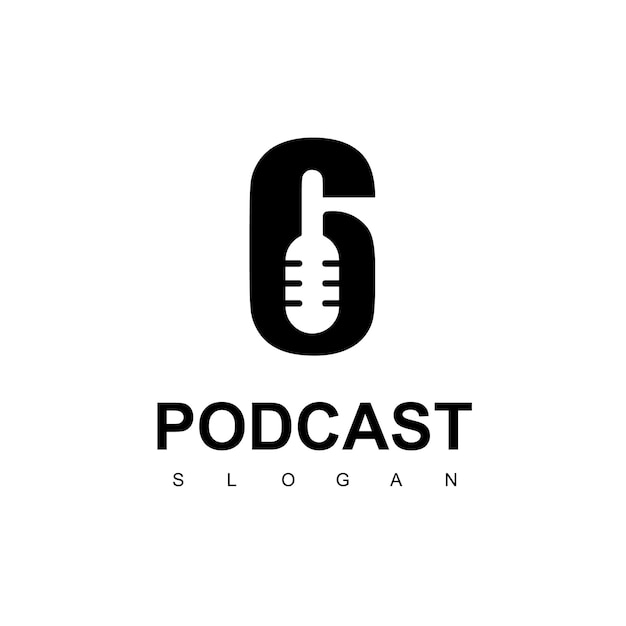 Modelo de design de seis logotipos de podcast