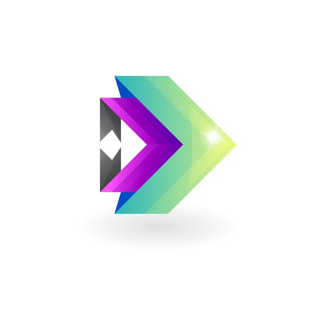 Modelo de design de seta abstrata, logotipos de estilo colorido