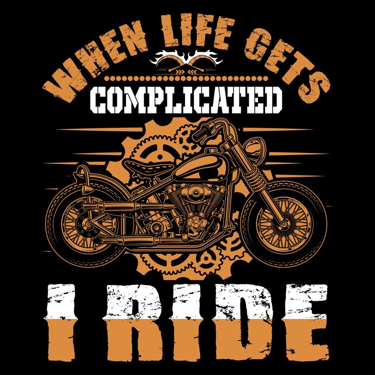 Vetor modelo de design de t-shirt de motociclista.