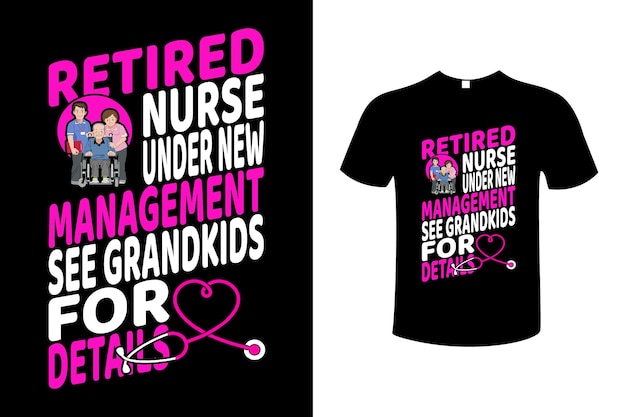 Vetor modelo de design de t-shirt de tipografia colorida de enfermeira vintage ilustração vetorial