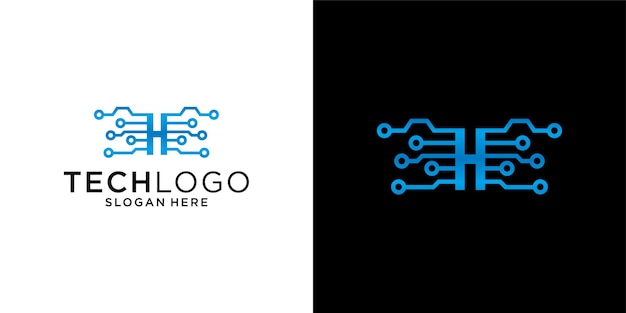 Modelo de design de tecnologia de logotipo h