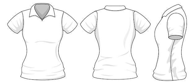 Modelo de design de vestuário feminino tshirt frente e vista traseira