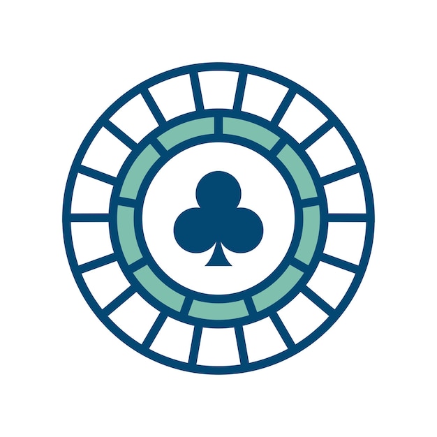 Vetor modelo de design de vetor de ícone de ficha de pôquer em fundo branco