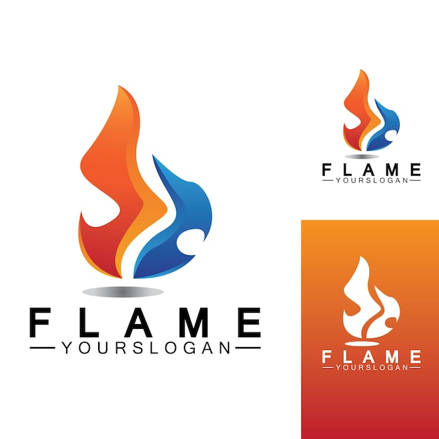 Modelo de design de vetor de ícone de logotipo de chama de fogo