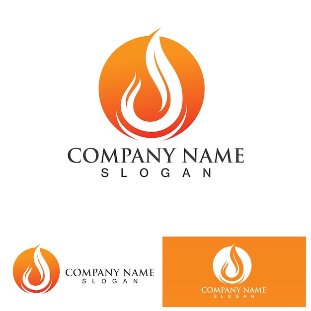 Modelo de design de vetor de ícone de logotipo de chama de fogo