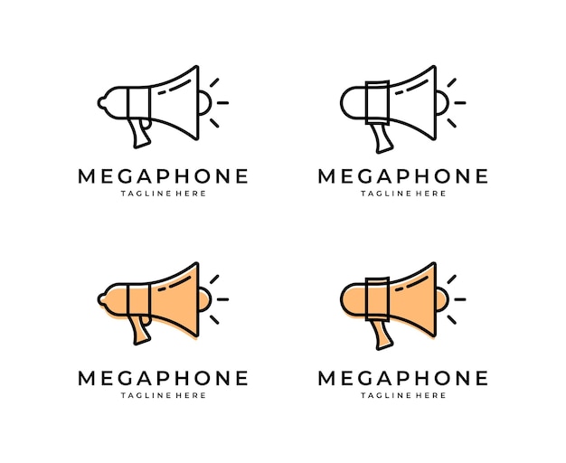 Modelo de design de vetor de ícone de logotipo de megafone