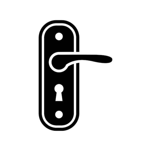 Vetor modelo de design de vetor de ícone de maçaneta de porta em fundo branco
