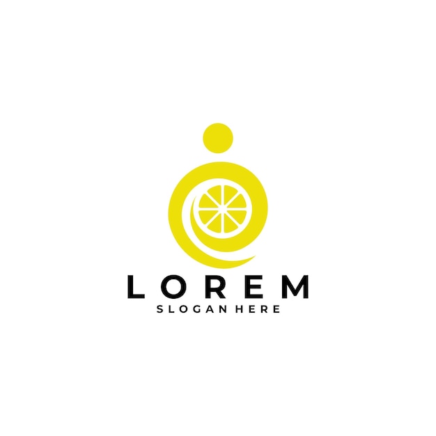 Modelo de design de vetor de logotipo de cuidados com frutas laranja