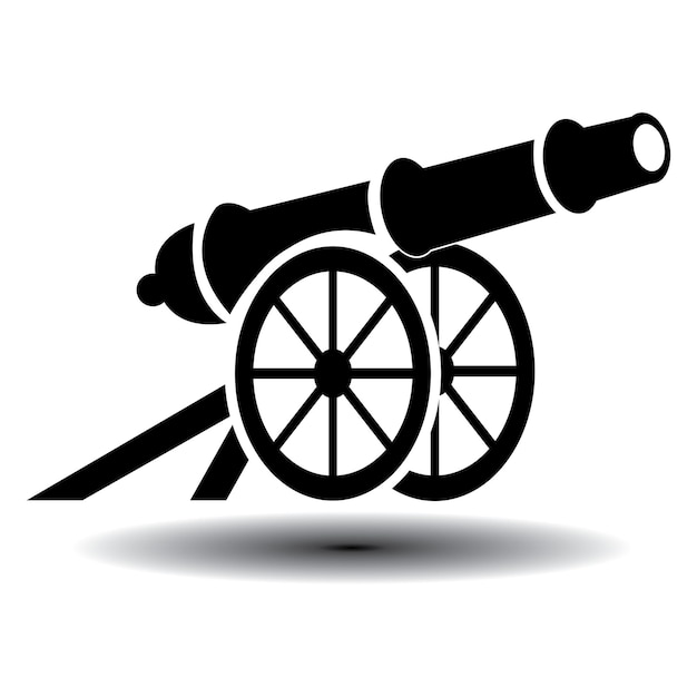 Modelo de design de vetor de logotipo de ícone de canhão
