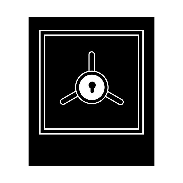 Vetor modelo de design de vetor de logotipo de ícone de cofre