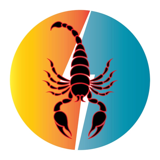 Vetor modelo de design de vetor de logotipo de ícone de escorpião