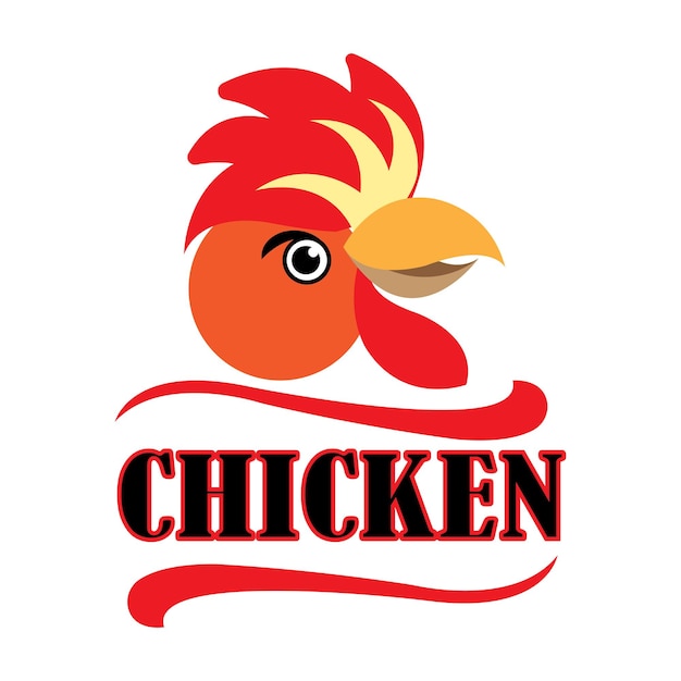 Modelo de design de vetor de logotipo de ícone de frango