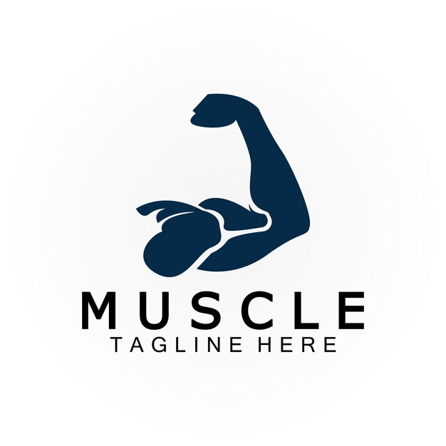 Vetor modelo de design de vetor de logotipo de ícone de músculo bíceps