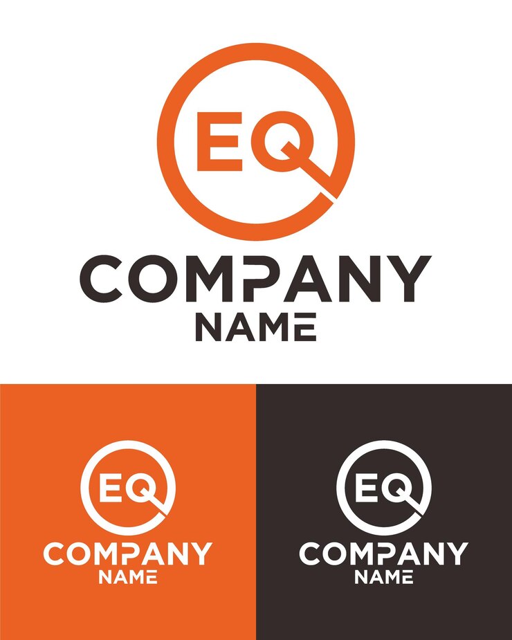 Vetor modelo de design de vetor de logotipo de letra inicial e q