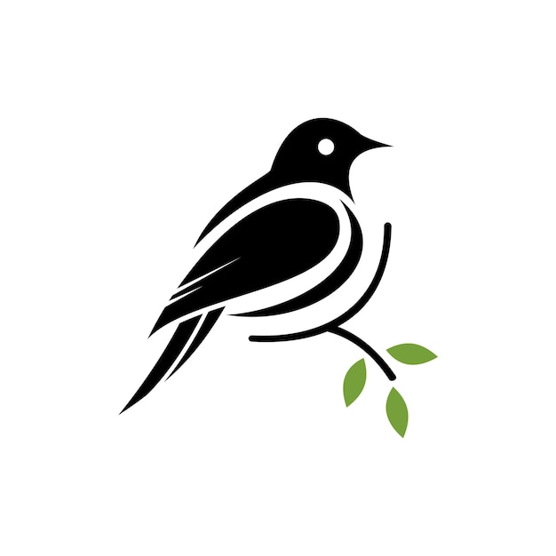 Vetor modelo de design de vetor de logotipo de pássaro em fundo branco isolado