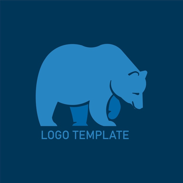 Modelo de design de vetor de logotipo de urso animal