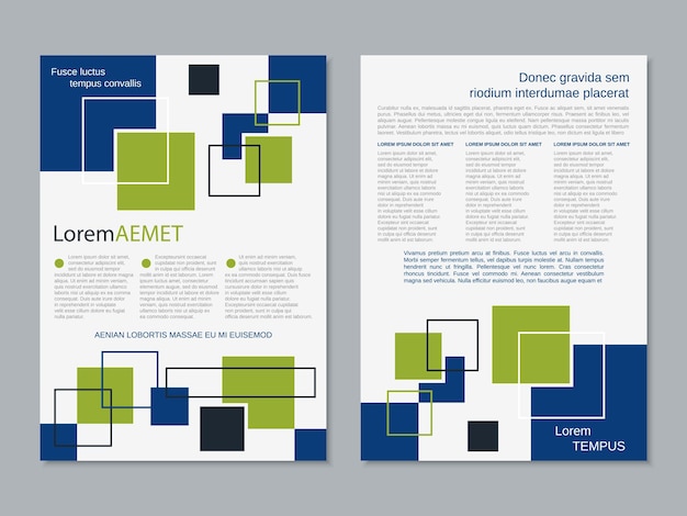 Modelo de design de vetor de panfleto de dois lados de negócios modernos