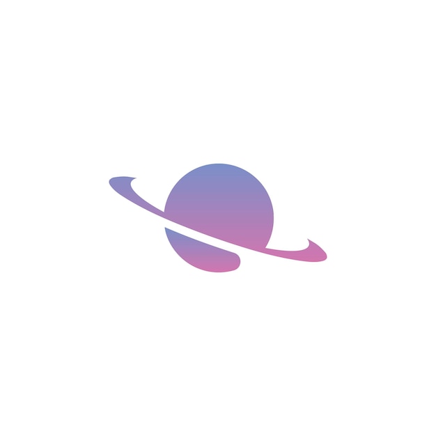 Modelo de design de vetor de símbolo de logotipo do planeta saturno