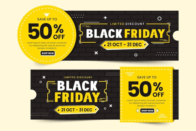 Modelo de design de voucher de venda de sexta-feira negra