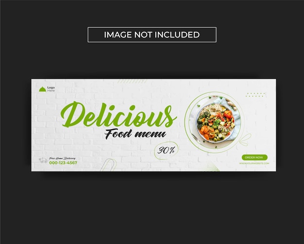 Modelo de design do banner e da capa do menu de alimentos