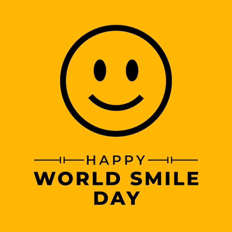 Vetor modelo de design do dia mundial do sorriso ilustração vetorial design de saudação isolado em fundo amarelo