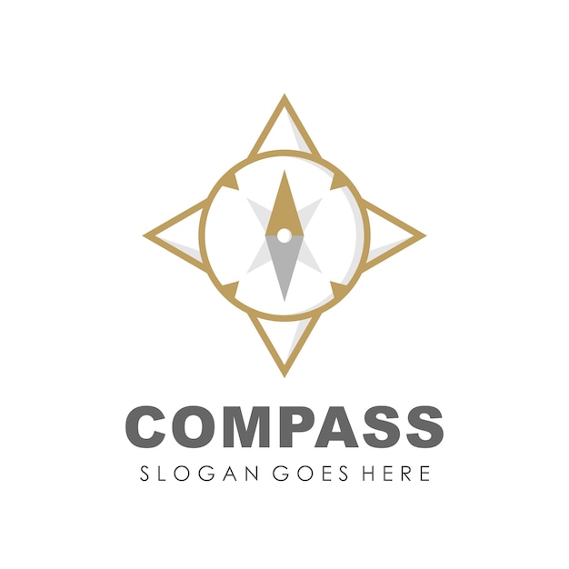 Vetor modelo de design do logotipo compass