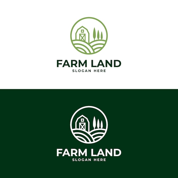 modelo de design do logotipo da fazenda verde-natureza