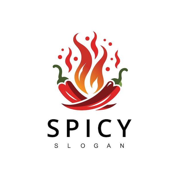 Modelo de design do logotipo de hot chili spicy pepper