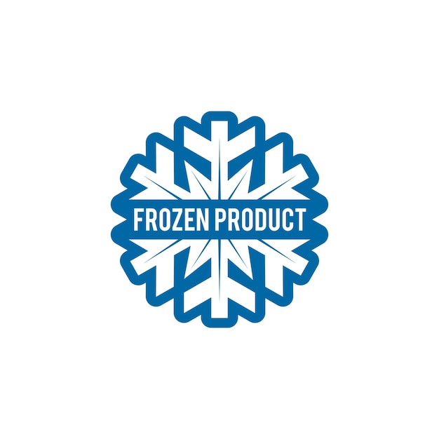 Vetor modelo de design do logotipo do rótulo do produto congelado